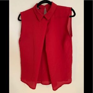 Boohoo Red Sleeveless Blouse